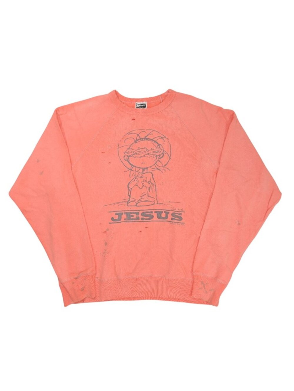 Saint Michael x READYMADE Judgement Jesus Peanuts Sweatshirt in Pink